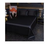 DMKD Sábana Plana - Sábana Encimera Lisa Cama 90/100cm(120x230cm) Cama 120/135cm(180x230cm) Cama 150/180cm(230x250cm) de Microfibra Extra Suave (Color : Noble Black, Size : 230x250cm+48x74cm x2)