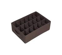 DMKZDSNH Caja organizadora de cajones con 18 compartimentos, divisor de almacenamiento de tela para calcetines y ropa interior, 24 x 34 x 10 cm (color café)