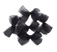 DMLAYHP 10 Uds. Lazos de Cinta de 10,5 cm, Flor de satén de Encaje de poliéster for decoración Artesanal de Boda DIY(Black)