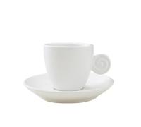 DMLAYHP Tazas de Café Juego de taza y platillo de café negro de 90 cc for té, cerámica, café(Matte White)