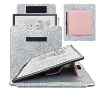 DMluna Colorsoft - Funda protectora para tablet Kindle Scribe/Scribe de 11 pulgadas 2025, con función de soporte ajustable y soporte para bolígrafo, resistente a los arañazos, organización, gris y