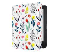 DMluna Funda para 2024 Kobo Clara BW/Colour / 2E, Tolino Shine Colour/Shine 5/4, función automática de encendido y apagado, piel sintética de alta calidad, PC a prueba de caídas, carcasa rígida, flor