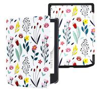 DMluna Funda para Pocketbook Verse/Verse Pro/Color/Lite, Cubierta de Cuero PU Premium, Auto Sleep/Wake, Delgada y Ligera, Ajuste Preciso, Flor