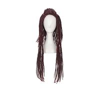 DMMd DRAMAtical Murder Mink Cosplay Wig Long Dark Red Styled Braided Heat Resistant Synthetic Hair Wig + Wig Cap