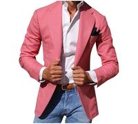 Dmmtot Blazer para hombre, casual, de negocios, ligero, ajuste regular, chaquetas inteligentes, estampado a cuadros, traje de oficina, blazers cómodos, suaves, formales, de manga larga, para oficina,