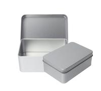 Dmnnlp 2 estuches para cartas de juego, 10,7 x 7,2 x 4 cm, latas rectangulares con tapas, recipientes de metal vacíos con bisagras, caja de almacenamiento portátil para tarjetas de intercambio, dulces