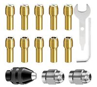 DMNQ 15 Piezas Portabrocas Taladro,Mandril para Taladro,Portabrocas,Adaptador de Cambio Rápido Con Juego de Herramientas para Accesorios de Herramientas Rotativas
