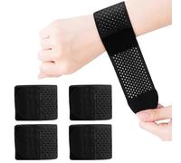 DMNQ 4 Pcs MuñEquera MuñEquera Tunel Carpiano MuñEqueras,MuñEqueras Tunel Carpiano Transpirable Y Ajustable Absorbente Del Sudor Y Agradable Para La Piel Alivia El Dolor Fitness Y Deportes (Negro)