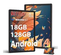 DMOAO Tablet 10 Pulgadas Android 14 con 5G Wi-Fi 6, HD Tablet con 18GB RAM + 128GB ROM (TF 1TB), Widevine L1, 8 Cores 2.0 GHz, Bluetooth 5.0, 1280 * 800 IPS, USB-C, 6000 mAh, Negro