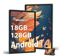 DMOAO Tablet 10 Pulgadas Android 14 con 5G Wi-Fi 6, HD Tablet con 18GB RAM + 128GB ROM (TF 1TB), Widevine L1, 8 Cores 2.0 GHz, Bluetooth 5.0, 1280 * 800 IPS, USB-C, 6000 mAh, Azul