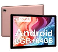 DMOAO Tablet 10 Pulgadas Android con 5G WiFi, HD Tablets con 4GB RAM (Ampliable hasta 8 GB RAM) + 64GB ROM (TF 1TB), 8 Cores 2.0 GHz, Bluetooth 5.0, Cámara Dual 5MP + 5MP, 6000 mAh, Oro Rose Tablet