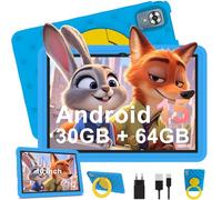 DMOAO Tablet para Niños 10 Pulgadas Android 15 con 30 GB RAM, 5G WiFi 6, Control Parental, 8-Core, 8MP + 5MP, 6000 mAh, Tablet Infantil con Funda Protectora EVA + Soporte 360° Giratorio, Cobáltico