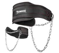 DMoose - Cinturón de inmersión con cadena de 36" de cadena de acero resistente, ajuste cómodo, doble costura, maximiza tus entrenamientos de levantamiento de pesas (Negro)