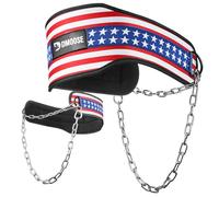 DMoose - Cinturón de inmersión con cadena de 36" de cadena de acero resistente, ajuste cómodo, doble costura, maximiza tus entrenamientos de levantamiento de pesas (Americano)