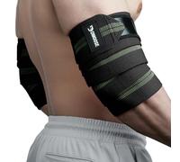 DMoose Fitness Coderas para Levantamiento de Pesas (par) de 40 Pulgadas, Soporte Ajustable para Apoyo Articular, Alivio del Dolor y tendinitis, Correas de Codo para Levantamiento de Pesas, Prensa de