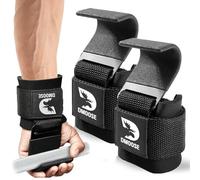 DMoose Fitness Ganchos de levantamiento de pesas para hombres y mujeres (par) - Muñequera acolchada de 8 mm de grosor - Agarres de levantamiento de pesas para Powerlifting