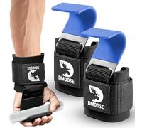 DMoose Fitness Ganchos para Levantamiento de Pesas (par) para Peso Muerto y dominadas - Correa de Nailon antidesgarro - Correas de muñeca Resistentes para Levantamiento de Pesas (Azul)