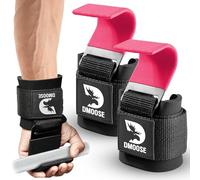 DMoose Fitness Ganchos para Levantamiento de Pesas (par) para Peso Muerto y dominadas - Correa de Nailon antidesgarro - Correas de muñeca Resistentes para Levantamiento de Pesas (Rosa)