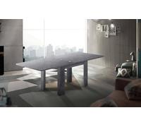 Dmora Comedor con Apertura Tipo Libro, Fabricada en Italia, Auxiliar de Cocina, Mesa Extensible, 90 x 90 x 75 cm, Color Gris Pizarra