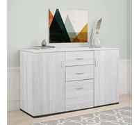 Dmora Credenza Benidorm, Buffet da soggiorno, Madia da salotto, Credenza Moderna a 3 Ante e 2 cassetti, 120x40h83 cm, Grigio
