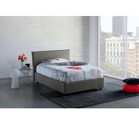 Dmora Letto Piazza e Mezza Chicca, Letto contenitore con rivestimento in Tessuto, 100% Made in Italy, Apertura frontale, con materasso Cm 120x200 Incluso, Grigio
