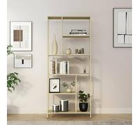 Dmora Libreria Papaya, Scaffale da ufficio, Mobile portalibri, Biblioteca, 80x30 h188 cm, Panna
