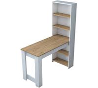 Dmora Mesa de comedor efecto madera nogal, blanco 120x54 h154 cm