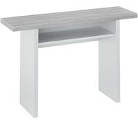 Dmora Mesa extensible imitación madera blanca, hormigón 120x35h77 cm