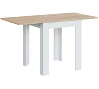 Dmora Mesa extensible imitación madera blanca, roble 67x67h79 cm