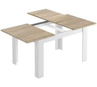 Dmora Mesa extensible imitación madera de roble, blanco 190x90h78 cm
