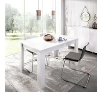 Dmora - Mesa para Comedor Extensible, Color Blanco Brillante, 140 x 90 x 78 cm