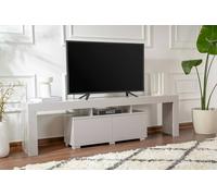 Dmora Mobile Porta TV Govone, Credenza da soggiorno, Armadio Basso per TV, Base parete attrezzata, 180x31 h50 cm, Grigio
