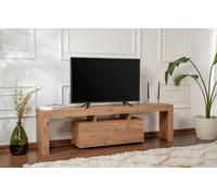 Dmora Mobile Porta TV Govone, Credenza da soggiorno, Armadio Basso per TV, Base parete attrezzata, 180x31 h50 cm, Pino