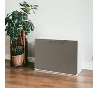 Dmora Scarpiera Bredene, Porta Scarpe salvaspazio, Scarpiera da ingresso, Armadio scarpiera a 1 anta, 100% Made in Italy, 51x17h40 cm, Tortora