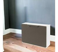 Dmora Scarpiera Gouvry, Porta Scarpe salvaspazio, Scarpiera da ingresso, Armadio scarpiera a 1 anta, 100% Made in Italy, 51x17h40 cm, Tortora e Bianco