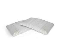 Dmora Set di 2 guanciali Bracca, Cuscino per letto, Poggiatesta Imbottito, Cuscinetto per Camera da letto, Made in Italy, 70x40 h12 cm, Bianco