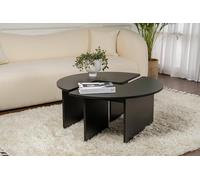Dmora Tavolino da salotto Codroipo, Tavolo Basso da caffè, Portariviste per divano, Ripiano da soggiorno, 90x90 h41 cm, Nero
