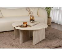 Dmora Tavolino da salotto Codroipo, Tavolo Basso da caffè, Portariviste per divano, Ripiano da soggiorno, 90x90 h41 cm, Beige