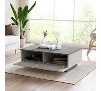 Dmora Tavolino da salotto Eurus, Tavolo Basso da caffè, Portariviste per divano, Ripiano da soggiorno, 90x60h32 cm, Argento e Antracite