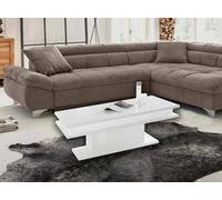 Dmora Tavolino da salotto Leon, Tavolo Basso da caffè, Mobiletto portariviste, 100% Made in Italy, cm 100x55h42, Bianco lucido