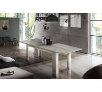 Dmora Tavolo allungabile Nanni, Consolle allungabile Fino a 10 posti, Consolle estensibile 100% Made in Italy, cm 140/190x90h75, Marmo Grigio