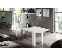 Dmora Tavolo allungabile Nanni, Consolle allungabile Fino a 10 posti, Consolle estensibile 100% Made in Italy, cm 140/190x90h75, Bianco lucido