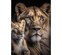 DMQBT 1500 Piece Puzzle para Adults - Divertido Juguete Puzzle para Adultos - Lionss and Cub Portraits - Juguetes De Desafío para La Diversión Familiar - Decoración De Arte Mural - Xu424Tw