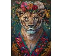 DMQBT 1500 Piezas - Colorful Rompecabezas - Animals and Flowers Abstract Oil Painting - Challenge Rompecabezas para Family - Decoración De Arte Mural - Xu733Tw