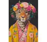 DMQBT 1500 Piezas - Colorful Rompecabezas - Animals and Flowers Abstract Oil Painting - Challenge Rompecabezas para Family - Decoración De Arte Mural - Xu734Tw