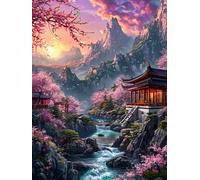 DMQBT 1500 Piezas Difficult Rompecabezas - Japanese Retro Gardens Architecture Art Painting - Adult Stress Relief Game Art Picture - Rompecabezas para Adults 1500 Piece - Xu590Tw