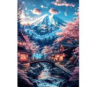 DMQBT 1500 Piezas Difficult Rompecabezas - Japanese Retro Gardens Architecture Art Painting - Adult Stress Relief Game Art Picture - Rompecabezas para Adults 1500 Piece - Xu594Tw