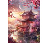 DMQBT 1500 Piezas Difficult Rompecabezas - Japanese Retro Gardens Architecture Art Painting - Adult Stress Relief Game Art Picture - Rompecabezas para Adults 1500 Piece - Xu591Tw