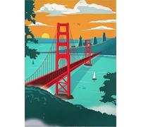 DMQBT 1500 Piezas Puzzle - Fotos - Gifts - Colorful Puzzle - San Franciscos Travel Art Vintage Póster - Juguetes Desafiantes Y Divertidos para Toda La Familia - Ns95Zk