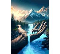 DMQBT 1500 Piezas Rompecabezas - Abstract Art Poster - Hands and Scenery Art Painting - Decoración del Hogar - Rompecabezas para Adults 1500 Piece - Xu449Tw